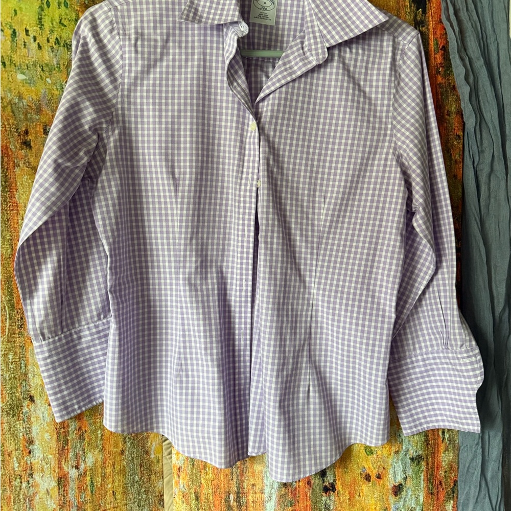 Brooks Brothers Purple Checkered Button Down Shirt